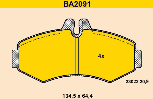 Barum BA2091 - Bremžu uzliku kompl., Disku bremzes autodraugiem.lv