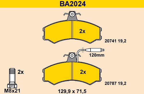 Barum BA2024 - Bremžu uzliku kompl., Disku bremzes autodraugiem.lv