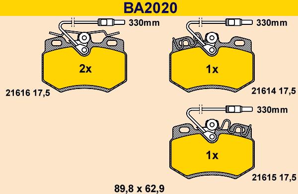 Barum BA2020 - Bremžu uzliku kompl., Disku bremzes autodraugiem.lv