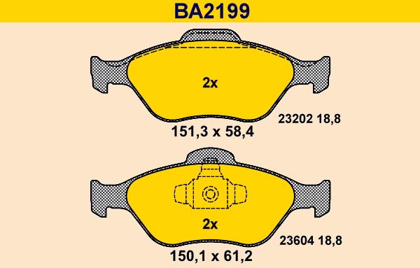 Barum BA2199 - Bremžu uzliku kompl., Disku bremzes autodraugiem.lv