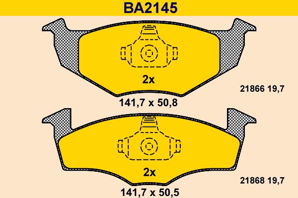 Barum BA2145 - Bremžu uzliku kompl., Disku bremzes autodraugiem.lv