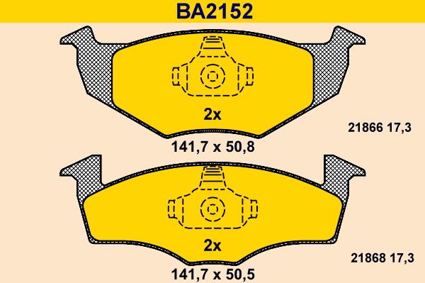 Barum BA2152 - Bremžu uzliku kompl., Disku bremzes autodraugiem.lv