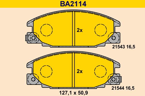 Barum BA2114 - Bremžu uzliku kompl., Disku bremzes autodraugiem.lv