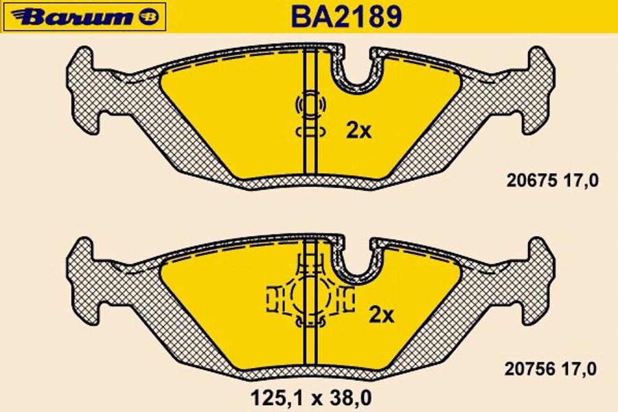 Barum BA2189 - Bremžu uzliku kompl., Disku bremzes autodraugiem.lv