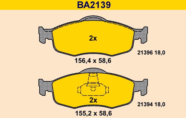 Barum BA2139 - Bremžu uzliku kompl., Disku bremzes autodraugiem.lv