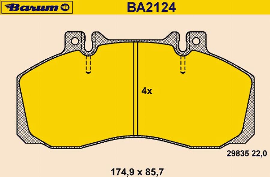 Barum BA2124 - Bremžu uzliku kompl., Disku bremzes autodraugiem.lv