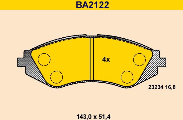 Barum BA2122 - Bremžu uzliku kompl., Disku bremzes autodraugiem.lv