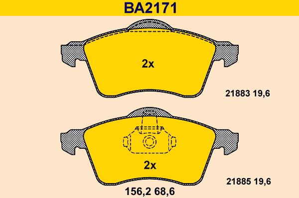 Barum BA2171 - Bremžu uzliku kompl., Disku bremzes autodraugiem.lv