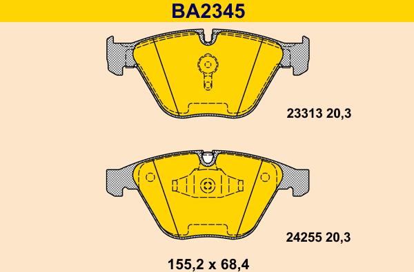 Barum BA2345 - Bremžu uzliku kompl., Disku bremzes autodraugiem.lv