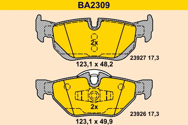 Barum BA2309 - Bremžu uzliku kompl., Disku bremzes autodraugiem.lv