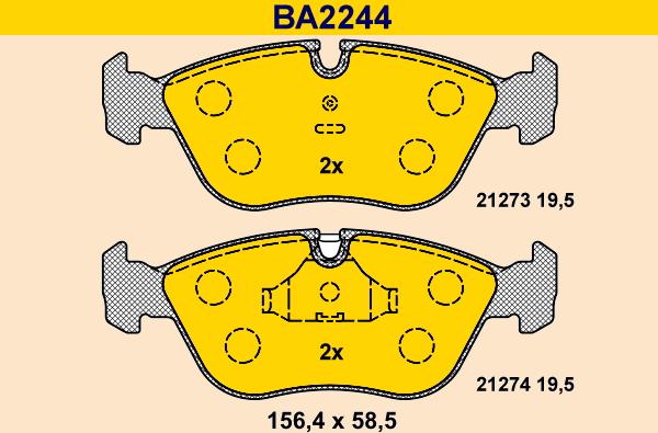 Barum BA2244 - Bremžu uzliku kompl., Disku bremzes autodraugiem.lv