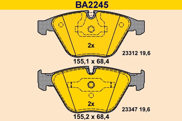 Barum BA2245 - Bremžu uzliku kompl., Disku bremzes autodraugiem.lv