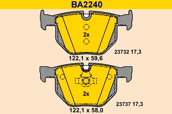 Barum BA2240 - Bremžu uzliku kompl., Disku bremzes autodraugiem.lv