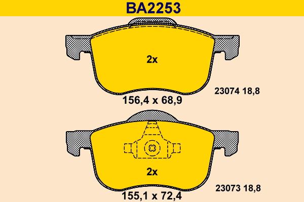 Barum BA2253 - Bremžu uzliku kompl., Disku bremzes autodraugiem.lv