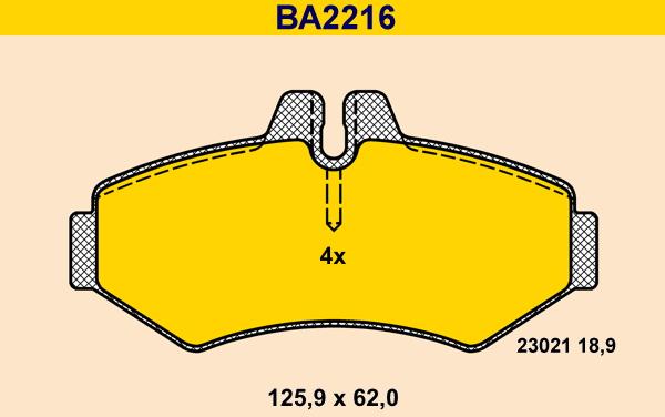 Barum BA2216 - Bremžu uzliku kompl., Disku bremzes autodraugiem.lv