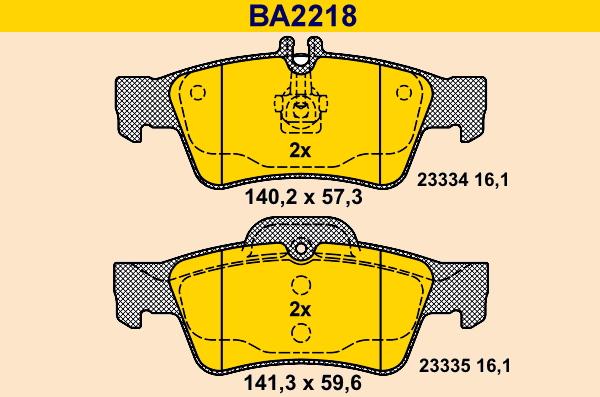 Barum BA2218 - Bremžu uzliku kompl., Disku bremzes autodraugiem.lv