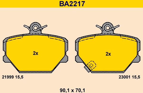 Barum BA2217 - Bremžu uzliku kompl., Disku bremzes autodraugiem.lv