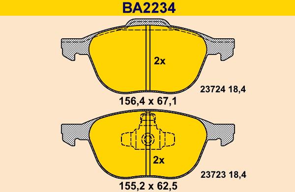 Barum BA2234 - Bremžu uzliku kompl., Disku bremzes autodraugiem.lv