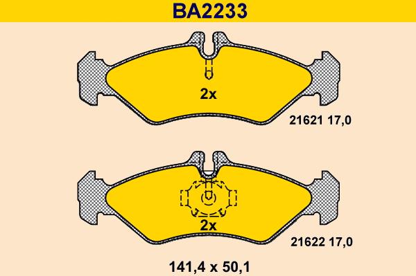 Barum BA2233 - Bremžu uzliku kompl., Disku bremzes autodraugiem.lv