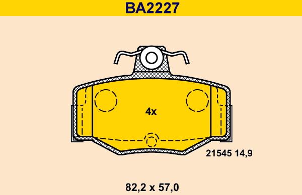 Barum BA2227 - Bremžu uzliku kompl., Disku bremzes autodraugiem.lv