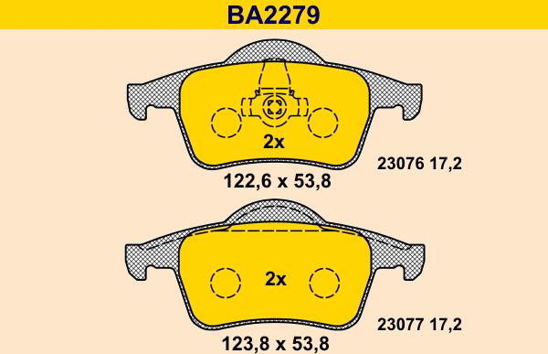 Barum BA2279 - Bremžu uzliku kompl., Disku bremzes autodraugiem.lv