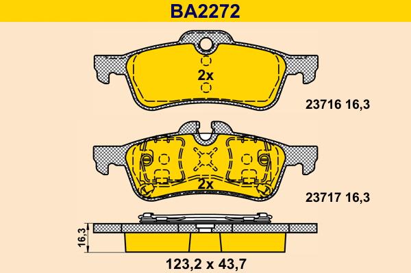 Barum BA2272 - Bremžu uzliku kompl., Disku bremzes autodraugiem.lv