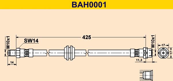 Barum BAH0001 - Bremžu šļūtene autodraugiem.lv