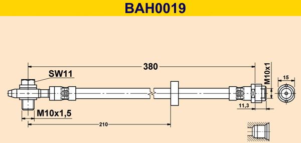 Barum BAH0019 - Bremžu šļūtene autodraugiem.lv