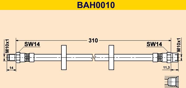 Barum BAH0010 - Bremžu šļūtene autodraugiem.lv