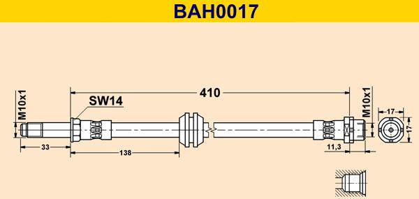 Barum BAH0017 - Bremžu šļūtene autodraugiem.lv