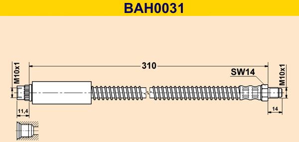 Barum BAH0031 - Bremžu šļūtene autodraugiem.lv