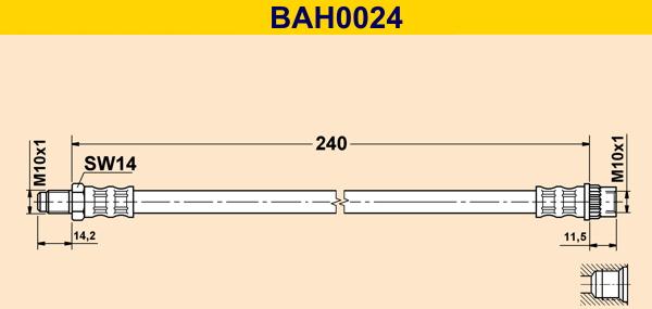 Barum BAH0024 - Bremžu šļūtene autodraugiem.lv