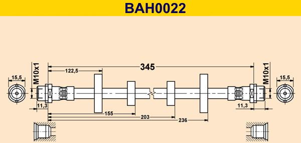 Barum BAH0022 - Bremžu šļūtene autodraugiem.lv