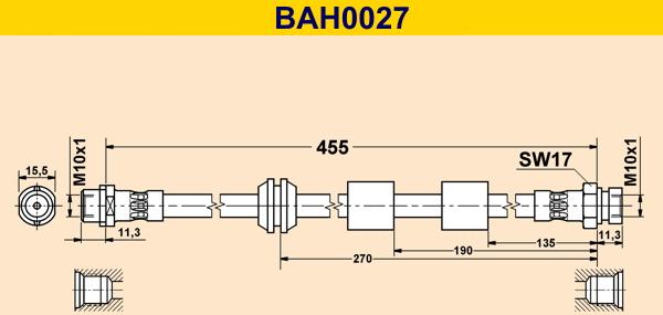 Barum BAH0027 - Bremžu šļūtene autodraugiem.lv