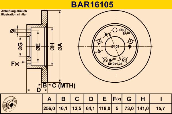 Barum BAR16105 - Bremžu diski autodraugiem.lv