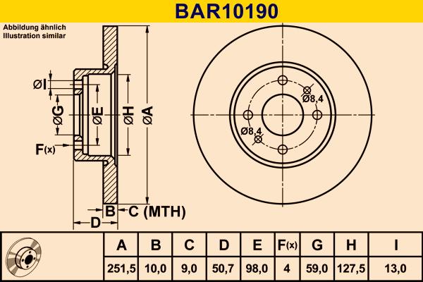 Barum BAR10190 - Bremžu diski autodraugiem.lv