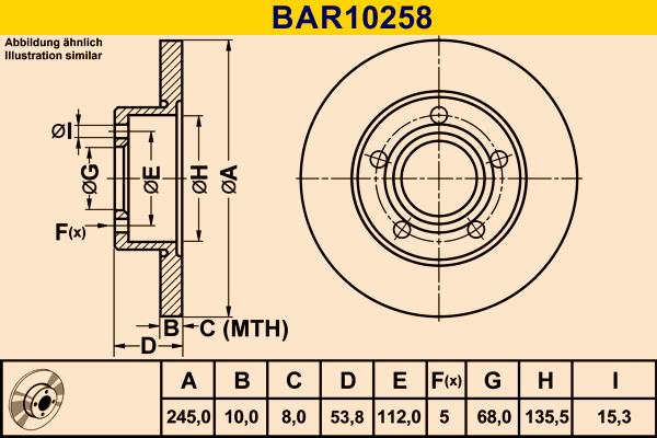 Barum BAR10258 - Bremžu diski autodraugiem.lv