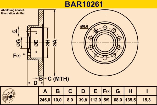 Barum BAR10261 - Bremžu diski autodraugiem.lv