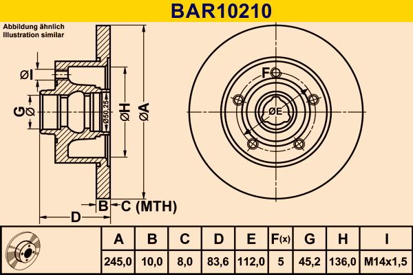 Barum BAR10210 - Bremžu diski autodraugiem.lv