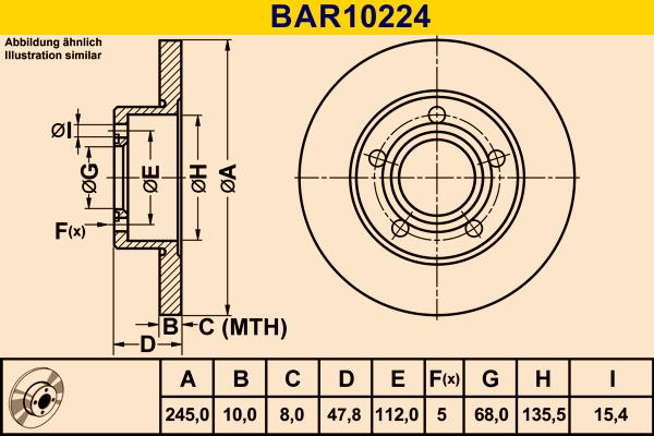 Barum BAR10224 - Bremžu diski autodraugiem.lv