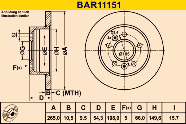 Barum BAR11151 - Bremžu diski autodraugiem.lv