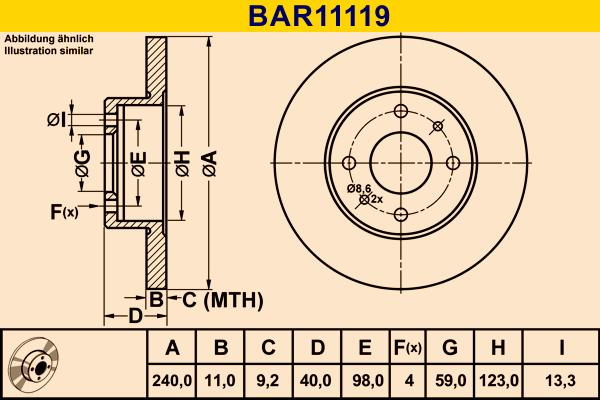 Barum BAR11119 - Bremžu diski autodraugiem.lv