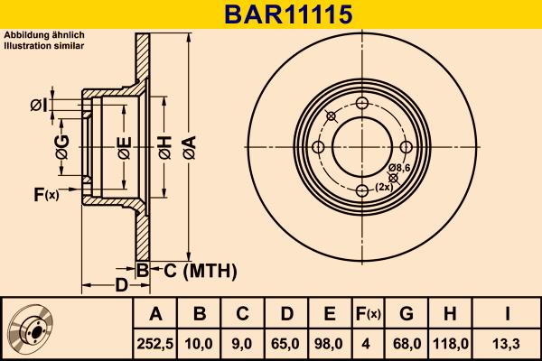 Barum BAR11115 - Bremžu diski autodraugiem.lv