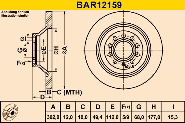 Barum BAR12159 - Bremžu diski autodraugiem.lv