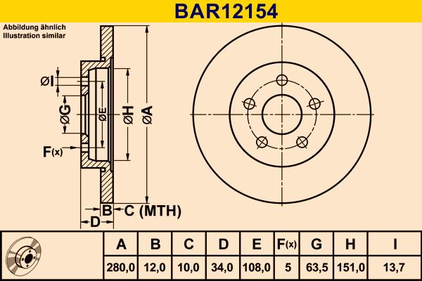 Barum BAR12154 - Bremžu diski autodraugiem.lv