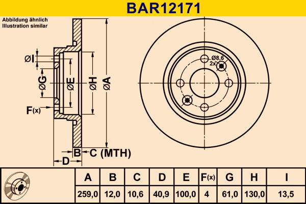 Barum BAR12171 - Bremžu diski autodraugiem.lv