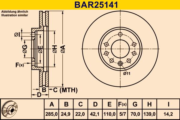 Barum BAR25141 - Bremžu diski autodraugiem.lv
