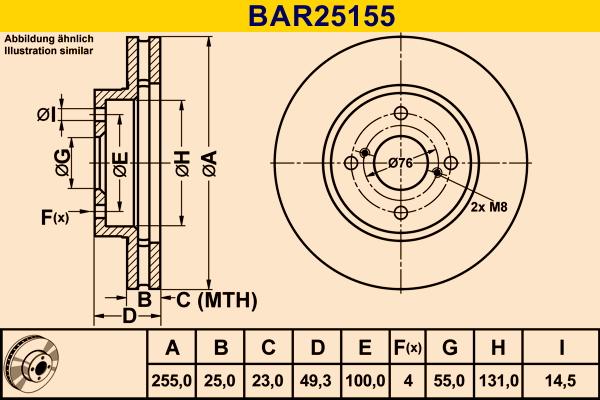 Barum BAR25155 - Bremžu diski autodraugiem.lv