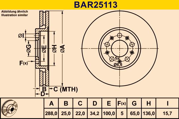 Barum BAR25113 - Bremžu diski autodraugiem.lv