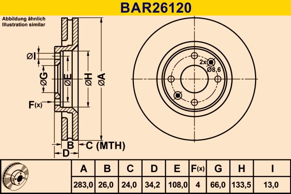 Barum BAR26120 - Bremžu diski autodraugiem.lv